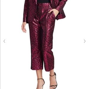 Tanya Taylor Pink Animal Print Shimmer Pants